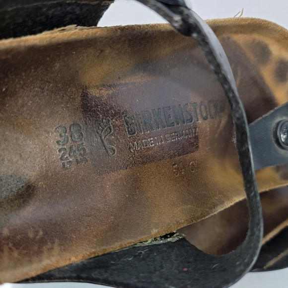Birkenstock Gizeh Birko-Flor Thong Sandals Sz 38 Black Comfort Casual Breathable - Picture 10 of 11